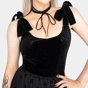 NEW Disturbia Lisette Velour Tie Strap Corset Top US Size 8